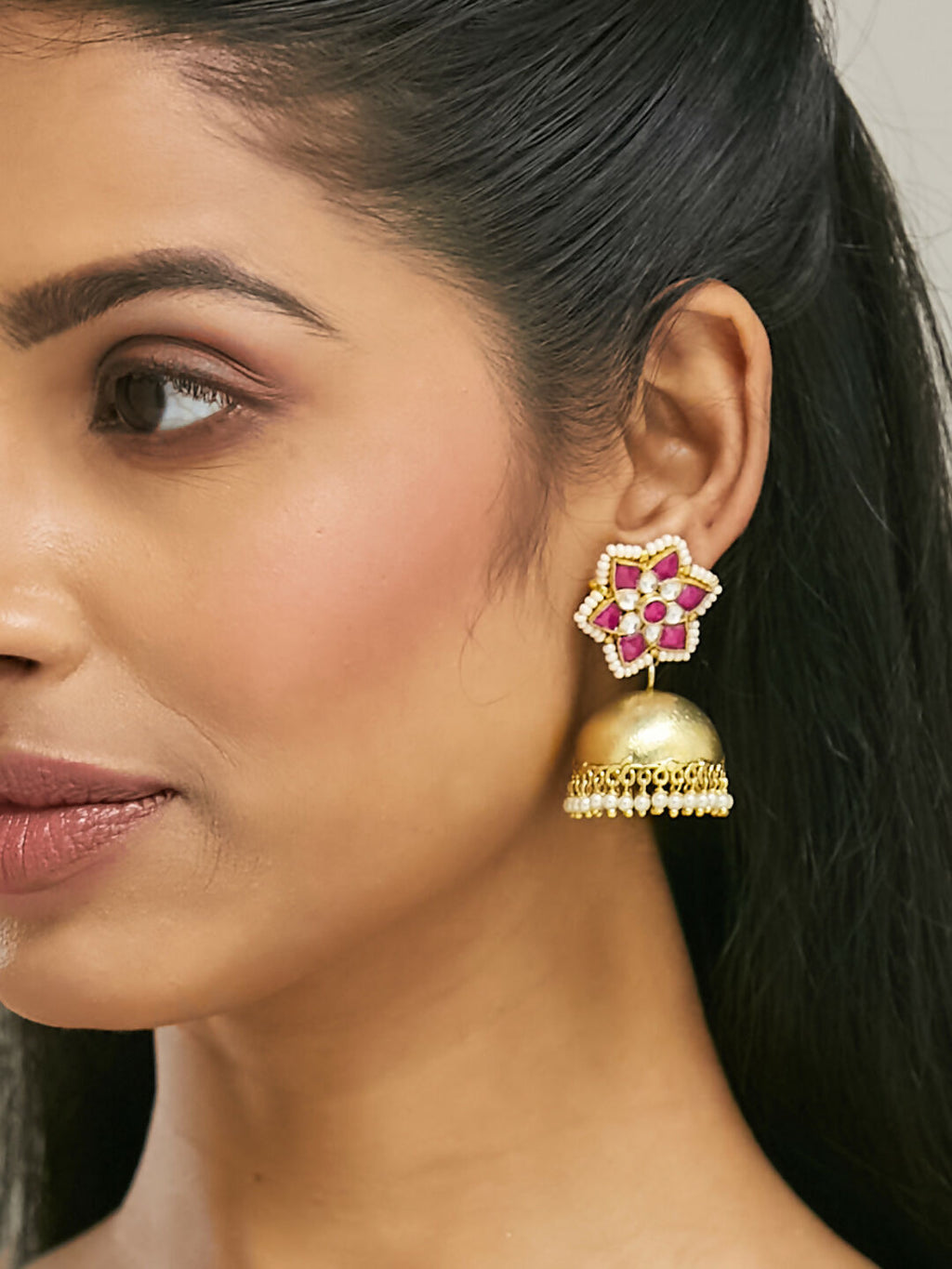 Nuyug 22k Gold-Plated Jhumkas