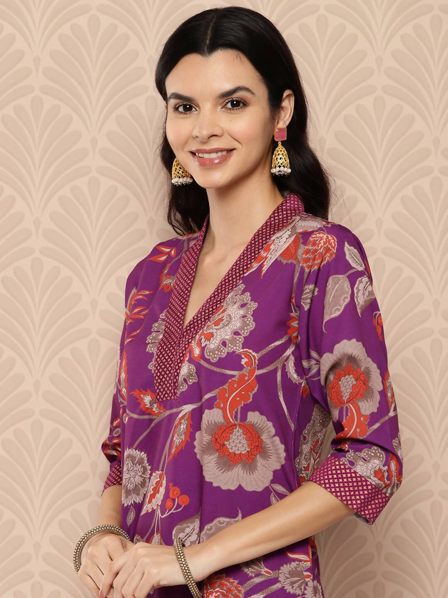 Ahalyaa Women's Traditional wear Kurta Set - Purple