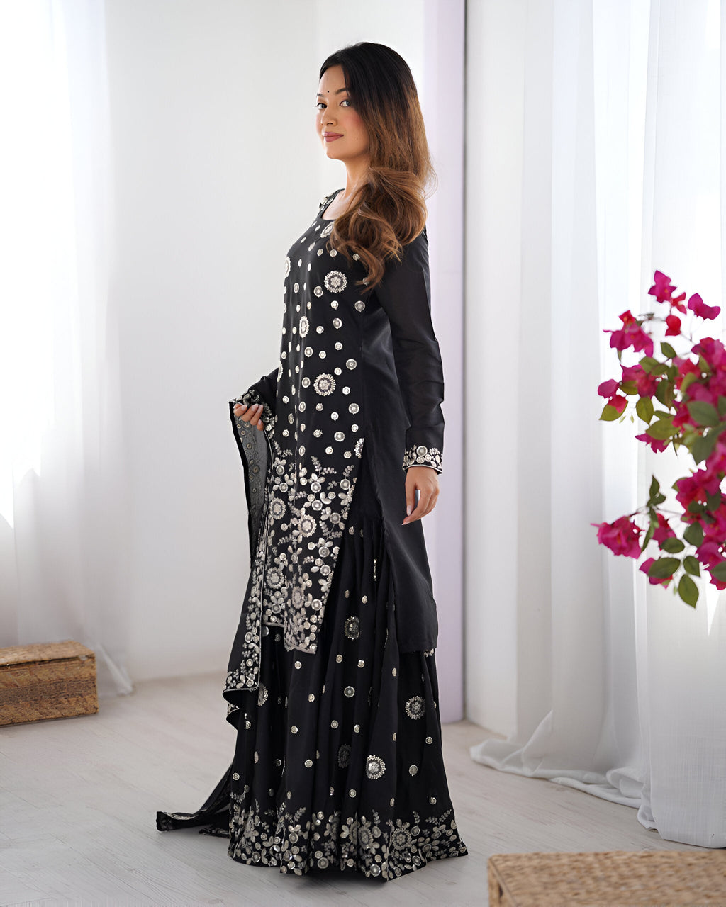 Lehenga Mart Designer Sharara Suit for women - Black