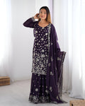 Lehenga Mart Designer Sharara Suit for women - wine