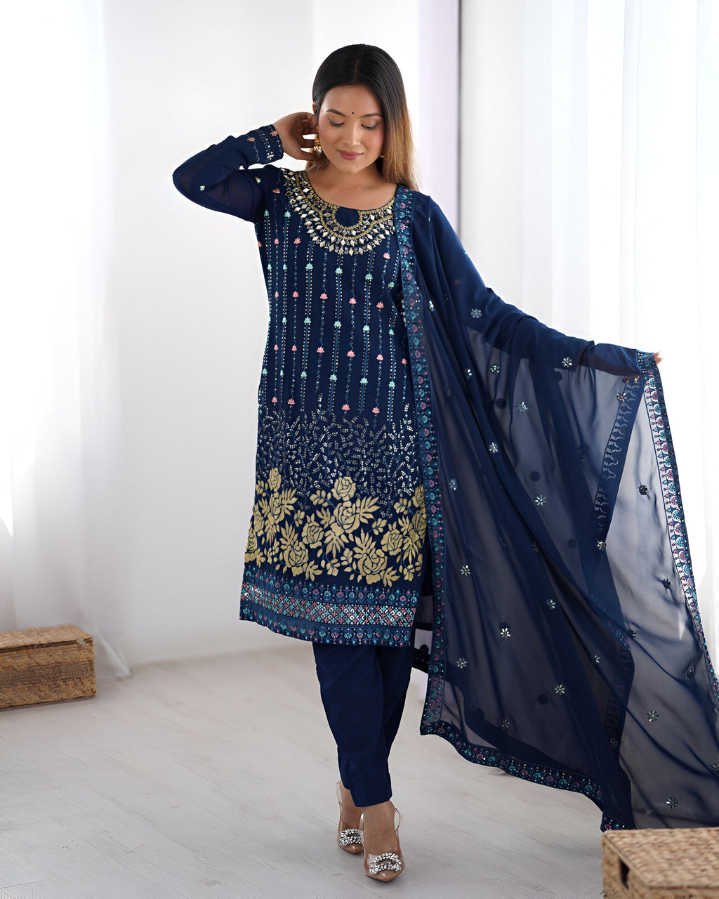 Lehenga Mart Designer Salwar Suit for Women or Girls - Blue