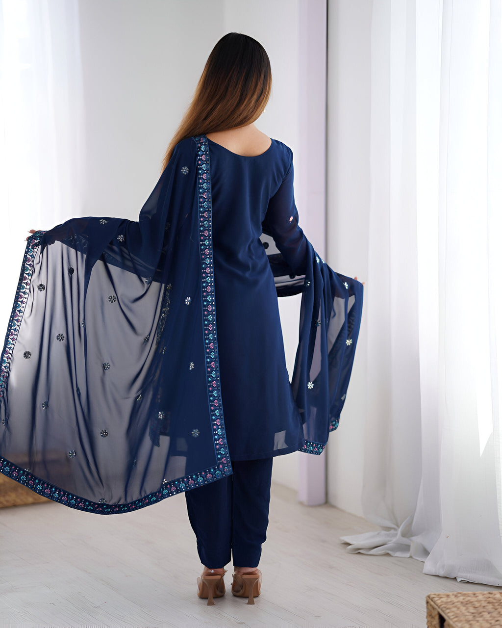 Lehenga Mart Designer Salwar Suit for Women or Girls - Blue