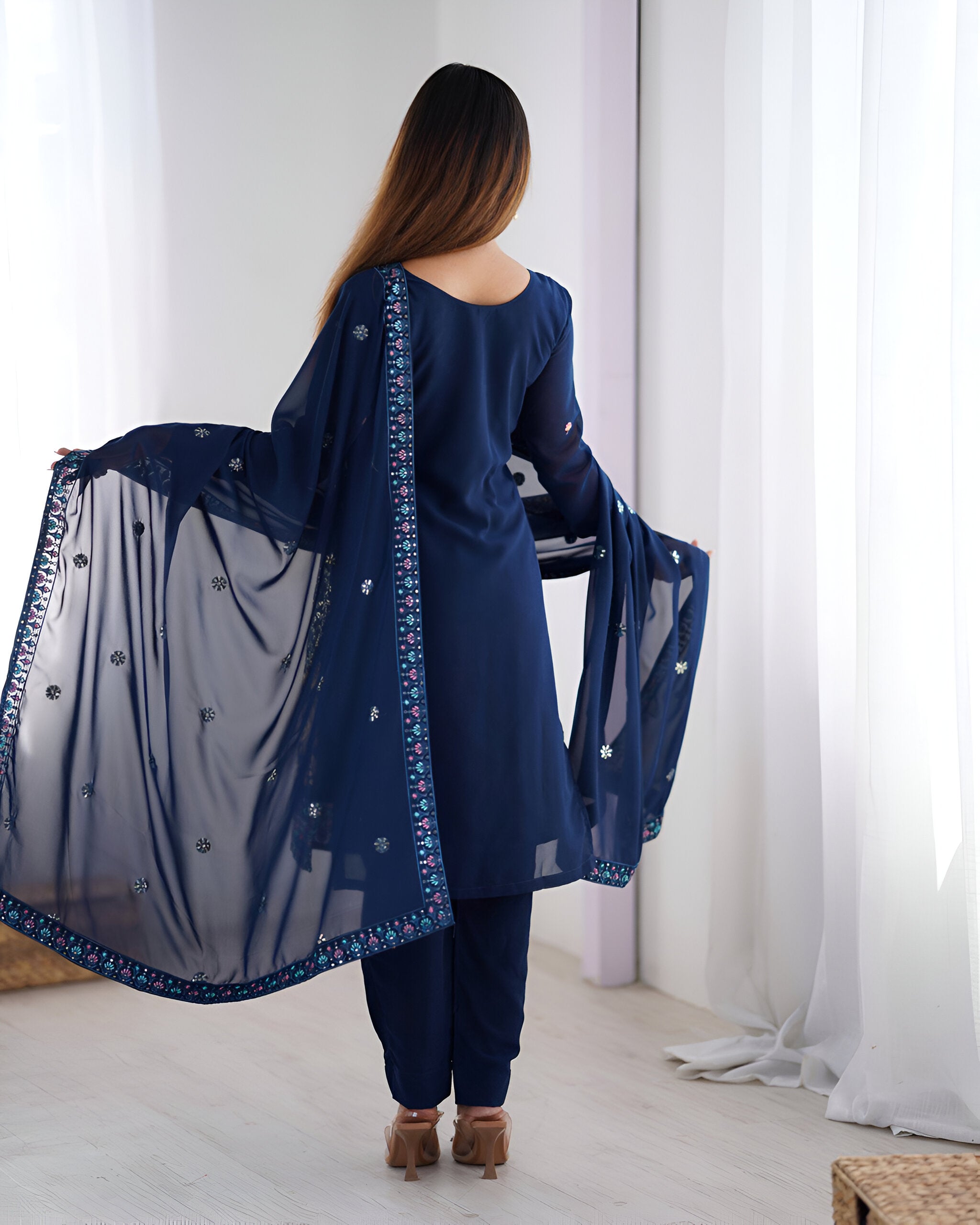 Lehenga Mart Designer Salwar Suit for Women or Girls - Blue