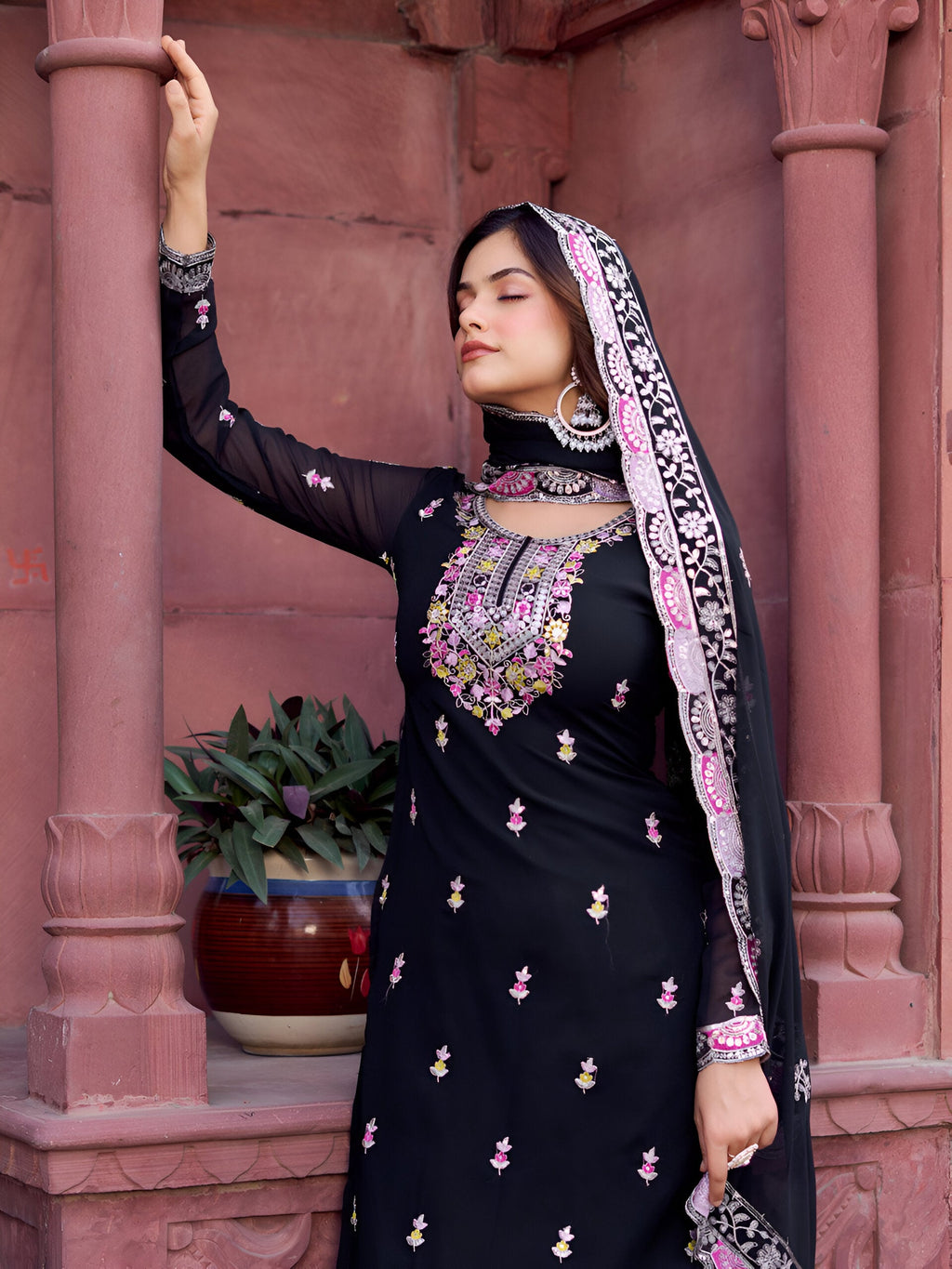 Lehenga Mart Designer Sharara Suit for women - Black