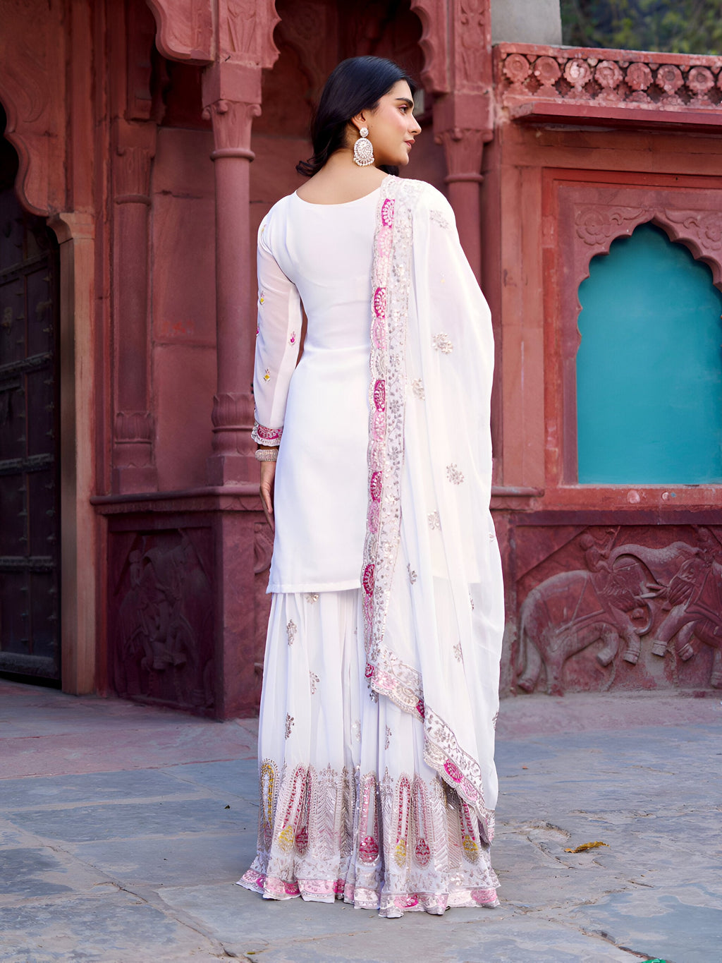 Lehenga Mart Designer Sharara Suit for women - White