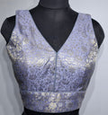 Kia Fashions Mauve Benarsi With Gold & Silver Weave Readymade Blouse