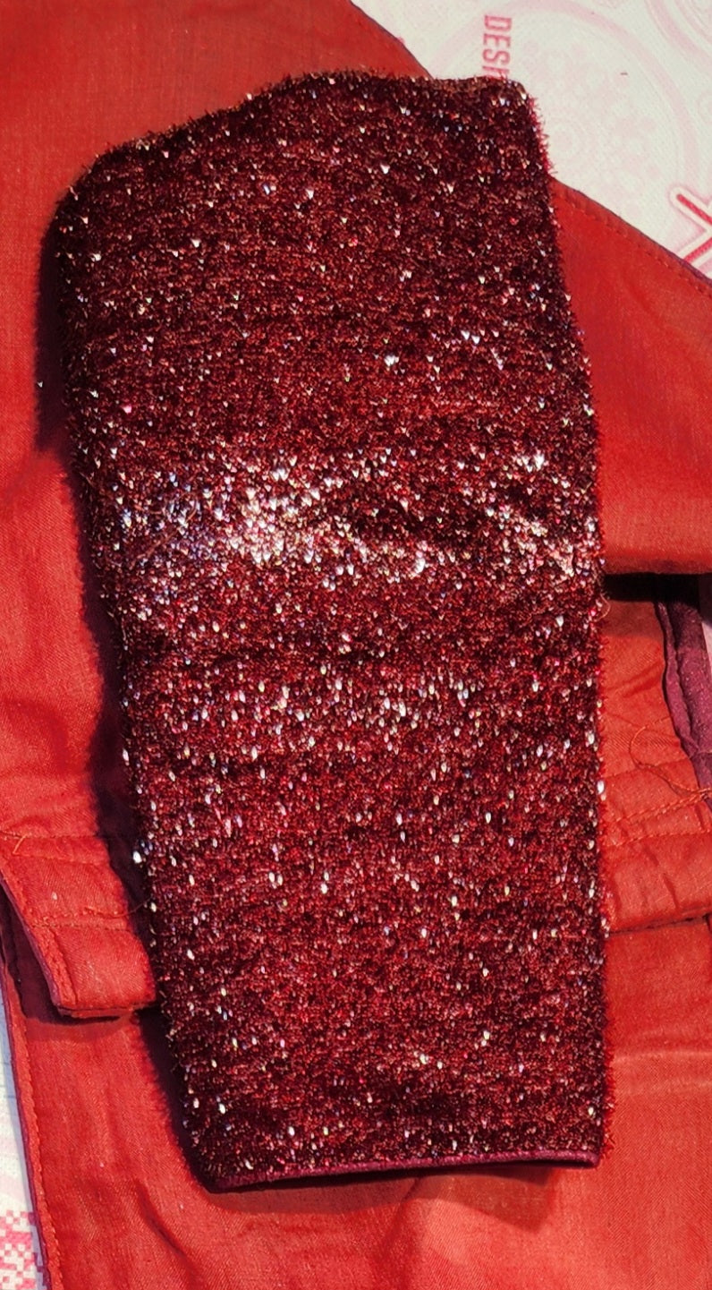 Kia Fashions Maroon Terry Shine Fabric Readymade Blouse