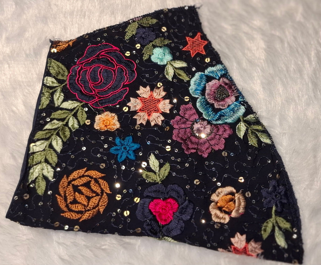 Kia Fashions Navy Blue Multi Color Embroidered Readymade Blouse