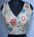 Kia Fashions Khaki Mirror Work W/ Sequins Readymade Blouse