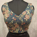 Kia Fashions Teal Blue Georgette Multi Color Emb & Sqn Readymade Blouse