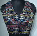 Kia Fashions Navy Blue Multi Color Embroidered Readymade Blouse