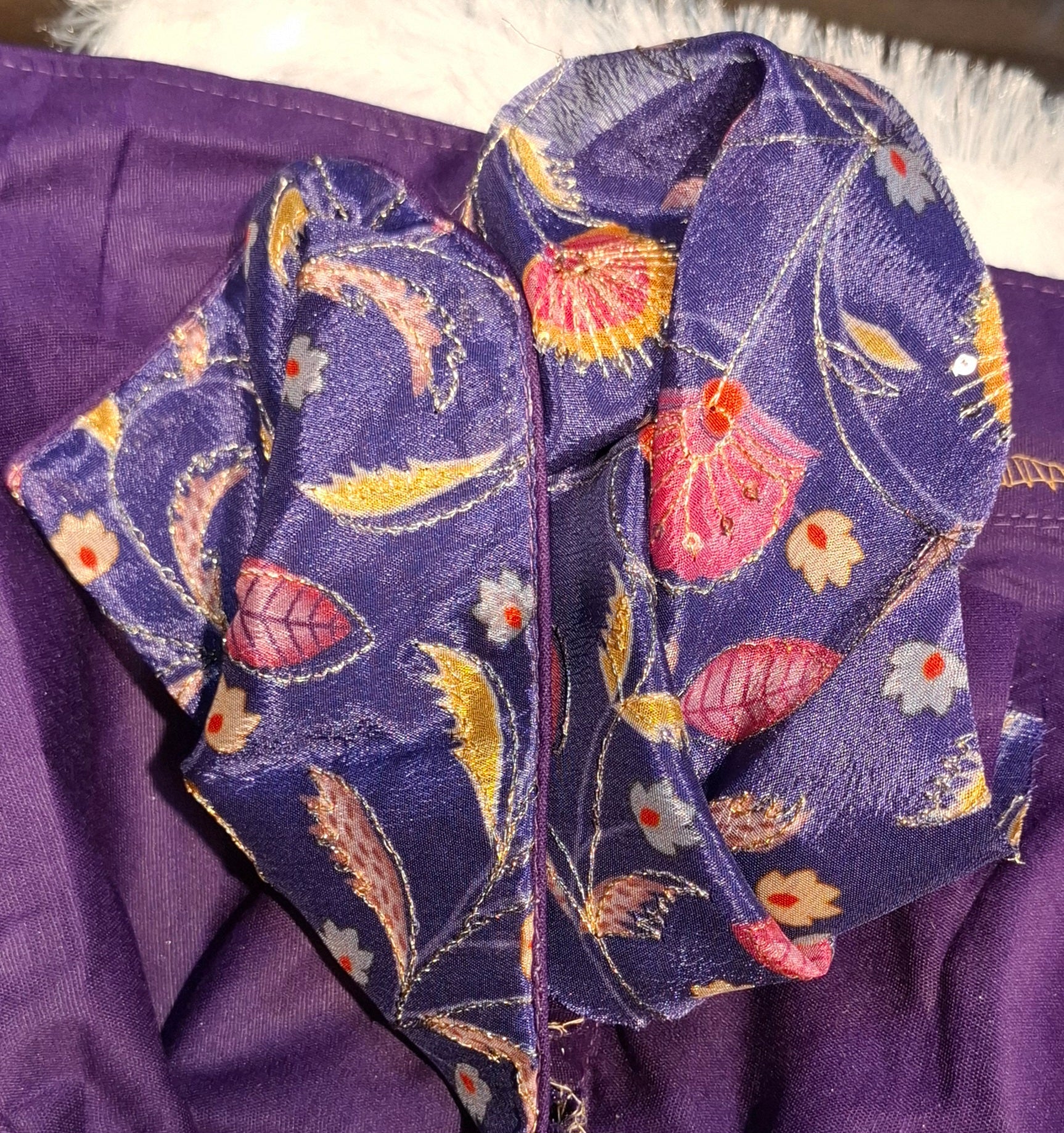 Kia Fashions Purple - Eggplant Sequins & Zari Embroidered Readymade Blouse
