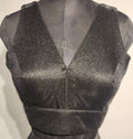 Kia Fashions Black Shimmer Dual Tone Glitter Fabric Readymade Blouse