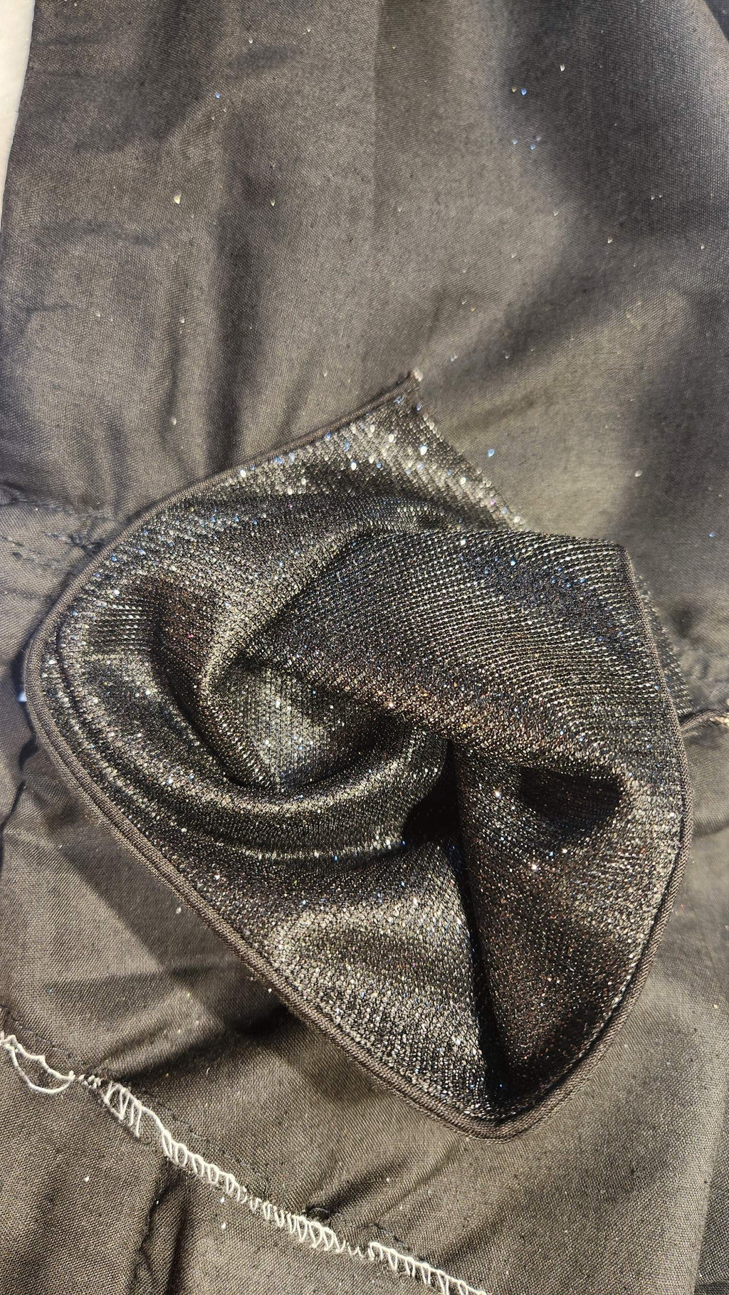 Kia Fashions Black Shimmer Dual Tone Glitter Fabric Readymade Blouse