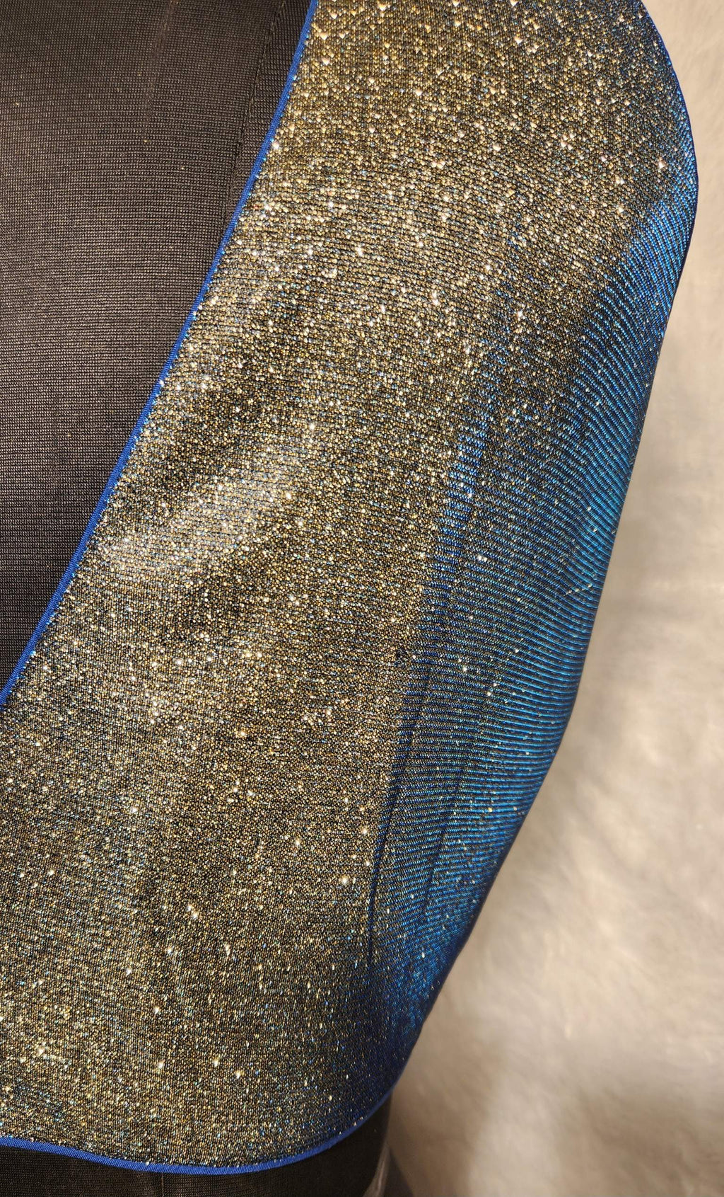 Kia Fashions Blue Golden Dual Tone Glitter Fabric Readymade Blouse