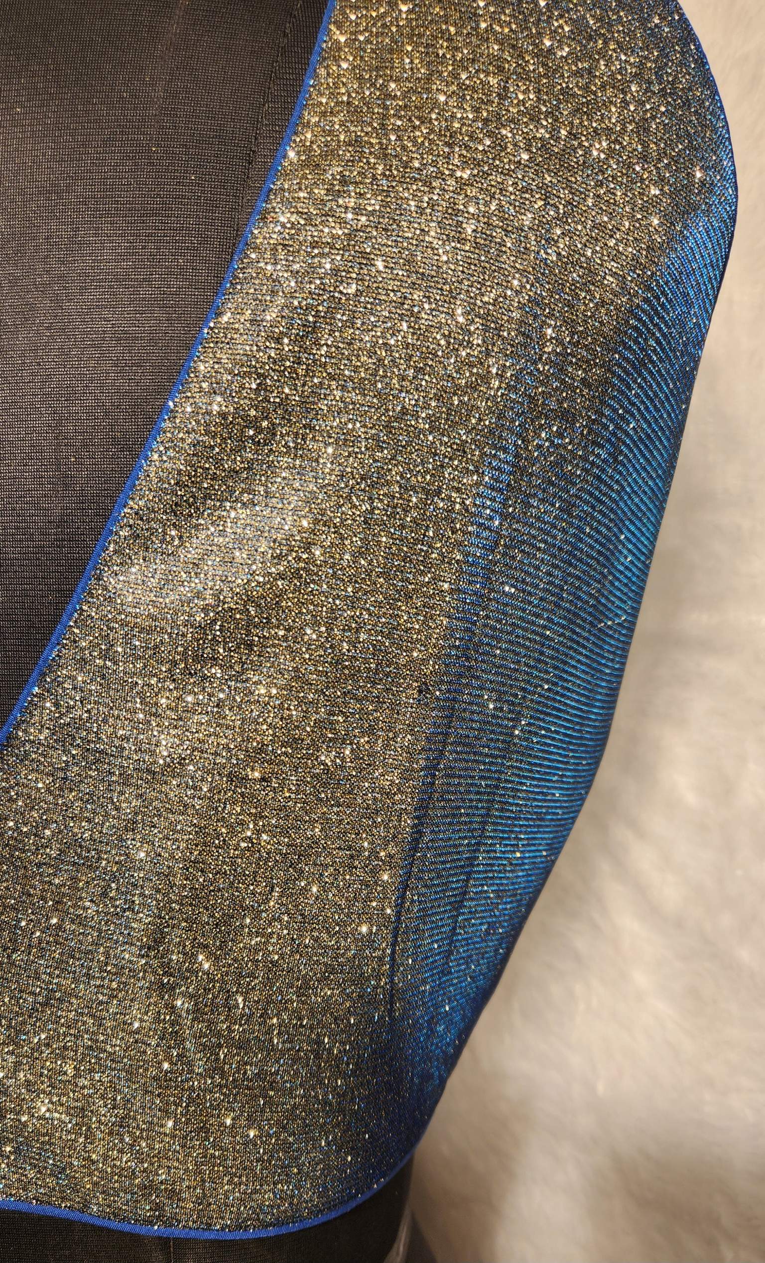 Kia Fashions Blue Golden Dual Tone Glitter Fabric Readymade Blouse