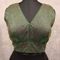 Kia Fashions Green Golden Dual Tone Glitter Fabric Readymade Blouse
