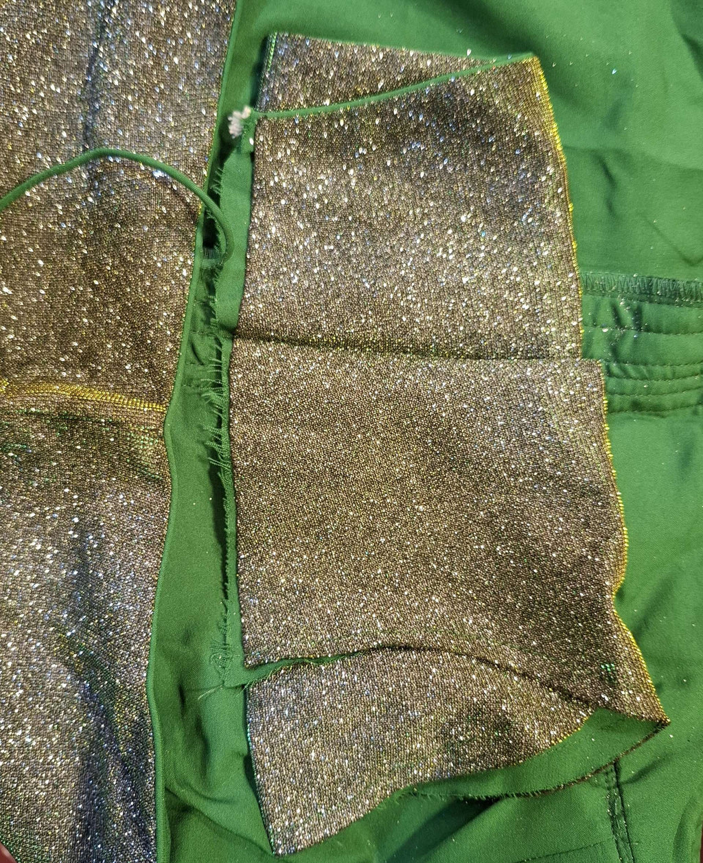 Kia Fashions Green Golden Dual Tone Glitter Fabric Readymade Blouse
