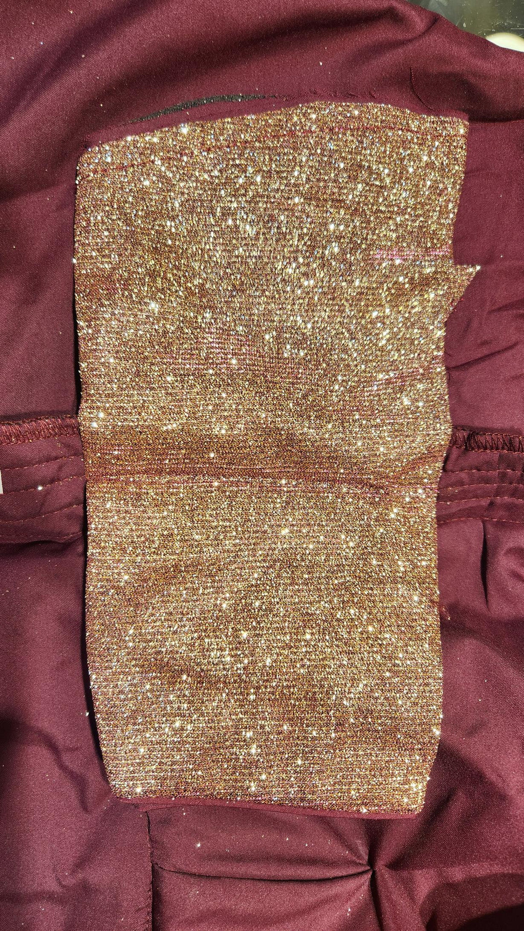 Kia Fashions Maroon Golden Dual Tone Glitter Fabric Readymade Blouse