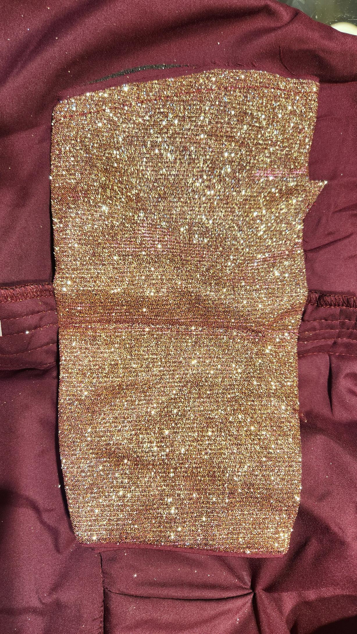 Kia Fashions Maroon Golden Dual Tone Glitter Fabric Readymade Blouse