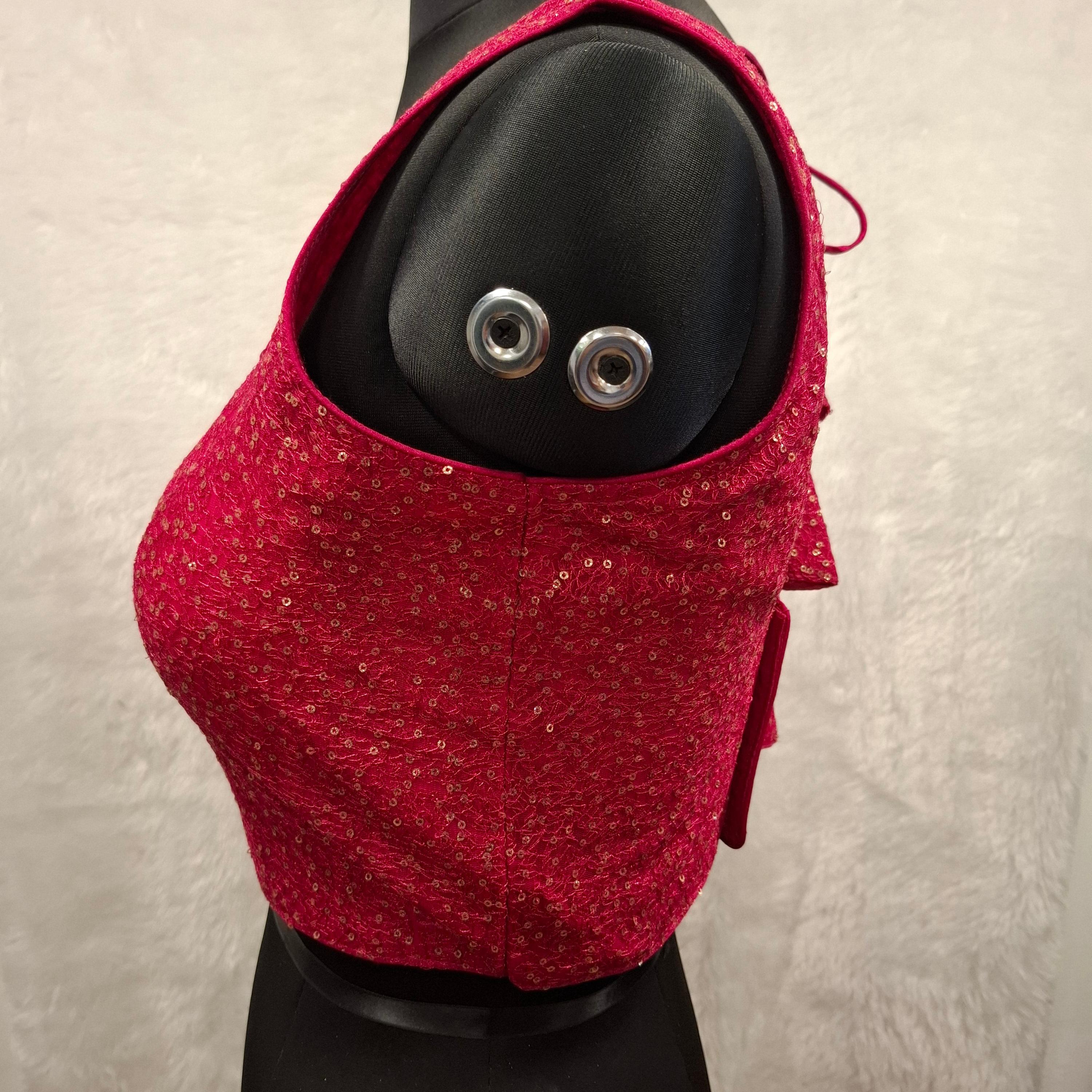 Kia Fashions Hot Pink All Over Golden Sequins Readymade Blouse