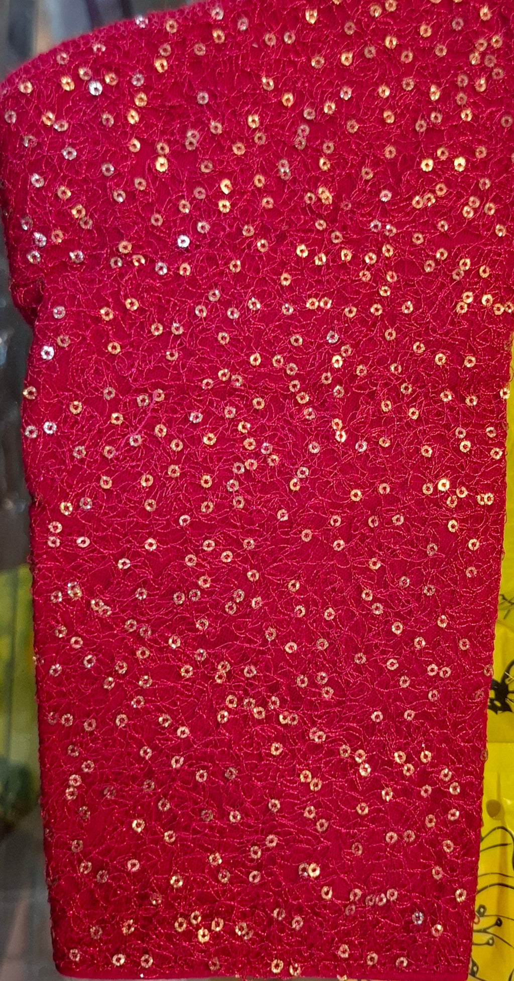 Kia Fashions Hot Pink All Over Golden Sequins Readymade Blouse