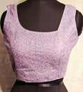 Kia Fashions Lilac All Over Silver Sequins Readymade Blouse