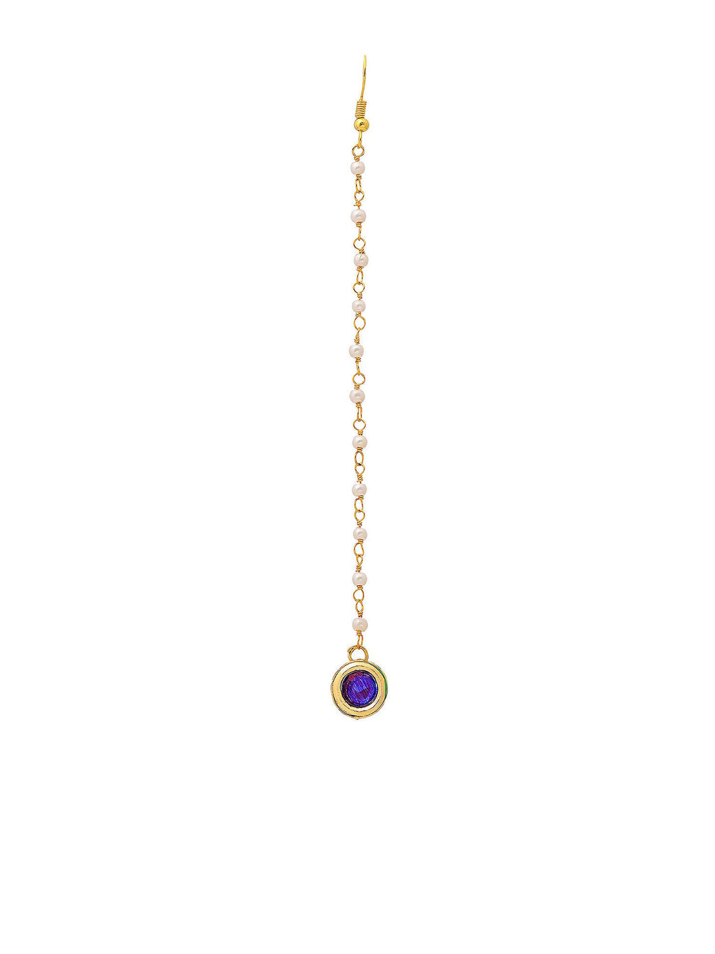 Ruby Raang Blue Meenakari Kundan Maang Tikka