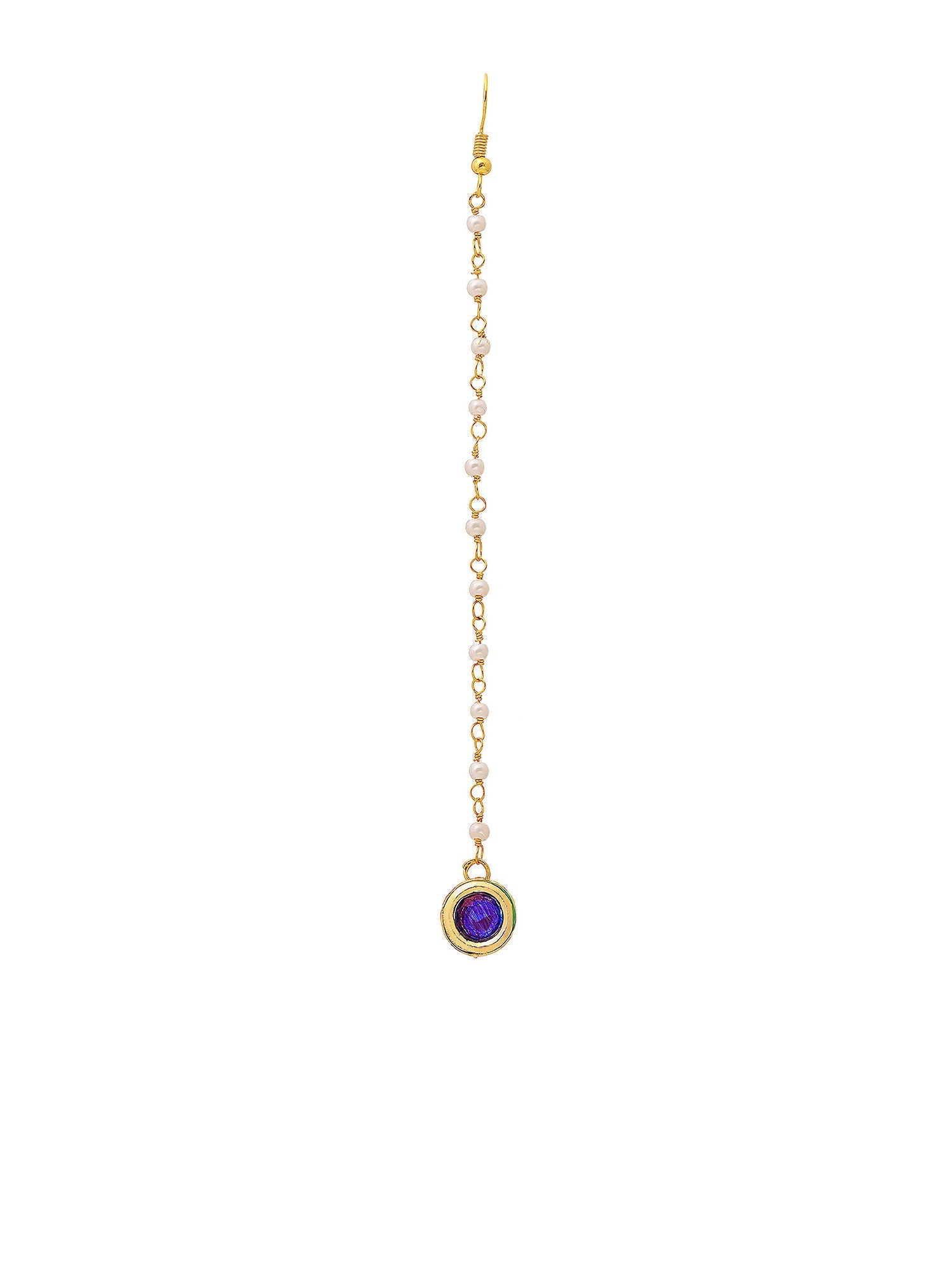 Ruby Raang Blue Meenakari Kundan Maang Tikka