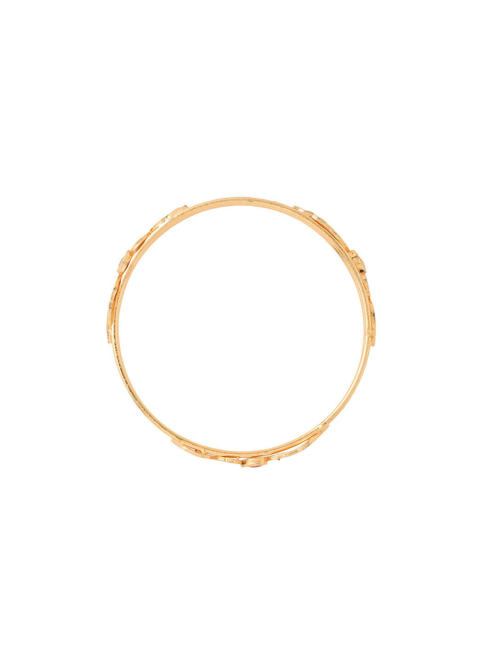 NVR Women Set of 2 Gold-Polished Traditional Daily Use Peacock Design Bangles