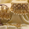 Jewel City Luxurious Kundan Choker Necklace Set with Pearl Drops - Bridal Indian Jewelry Collection