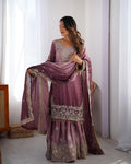 Teeya Creation Multi Color Chinon Silk Heavy Embroidery Work Pakistani Fully Stitched Salwar Suit