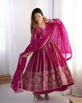 Teeya Creation Rani Color Star Georgette Embroidery Work Fully Stitched Gown
