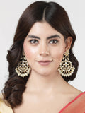 NVR Women's Gold-Polished Kundan Chandbali Earrings