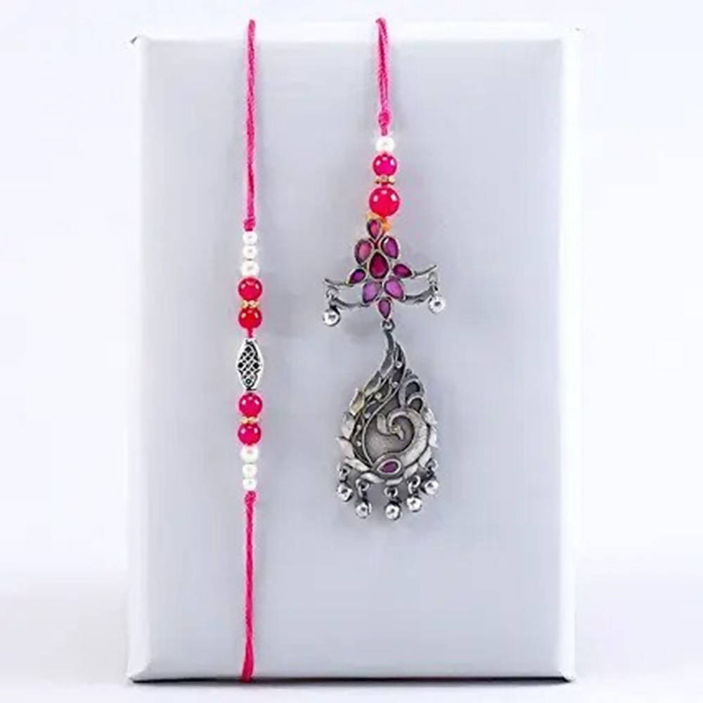 Motif Jhumki Lumba Stylish Rakhi Set
