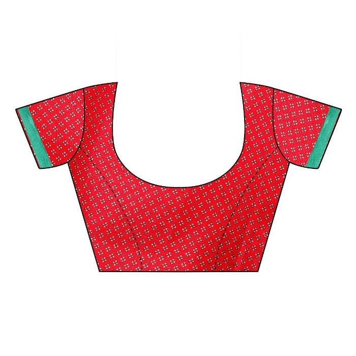 Vamika Red Mirror Work With Jhalar Khadi Silk Saree (AASHI RED)