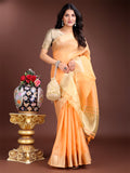 Shree Shyam Fashion Orange Gold Cotton Ready-to-Wear Saree - Simplicity Meets Effortless Grace