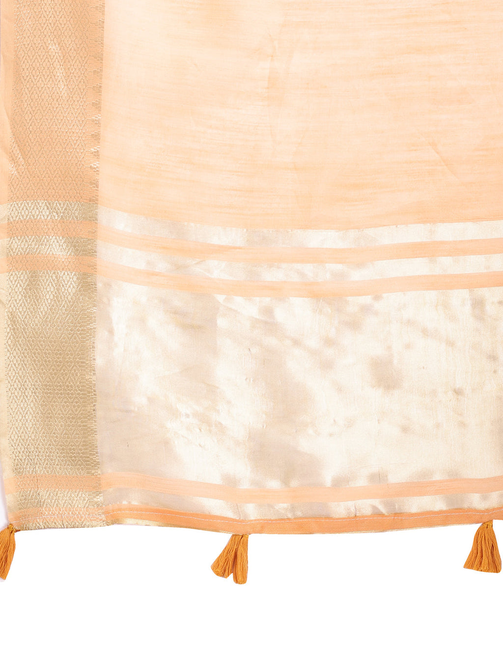 Shree Shyam Fashion Orange Gold Cotton Ready-to-Wear Saree - Simplicity Meets Effortless Grace