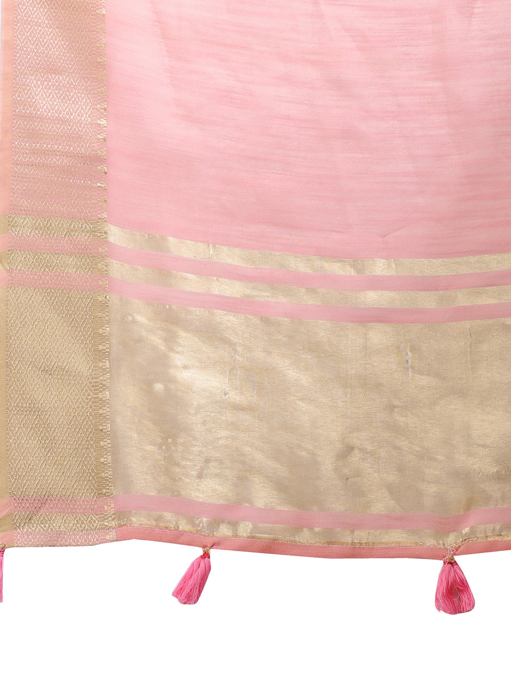 Shree Shyam Fashion Pink Gold Cotton Ready-to-Wear Saree - Simplicity Meets Effortless Grace