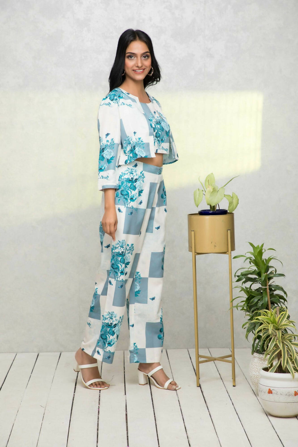 Myshka Women Multi Printed Summer Checks Co-Ords