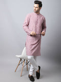 Even Apparels Red Pure Cotton Men's Kurta With Band Collar