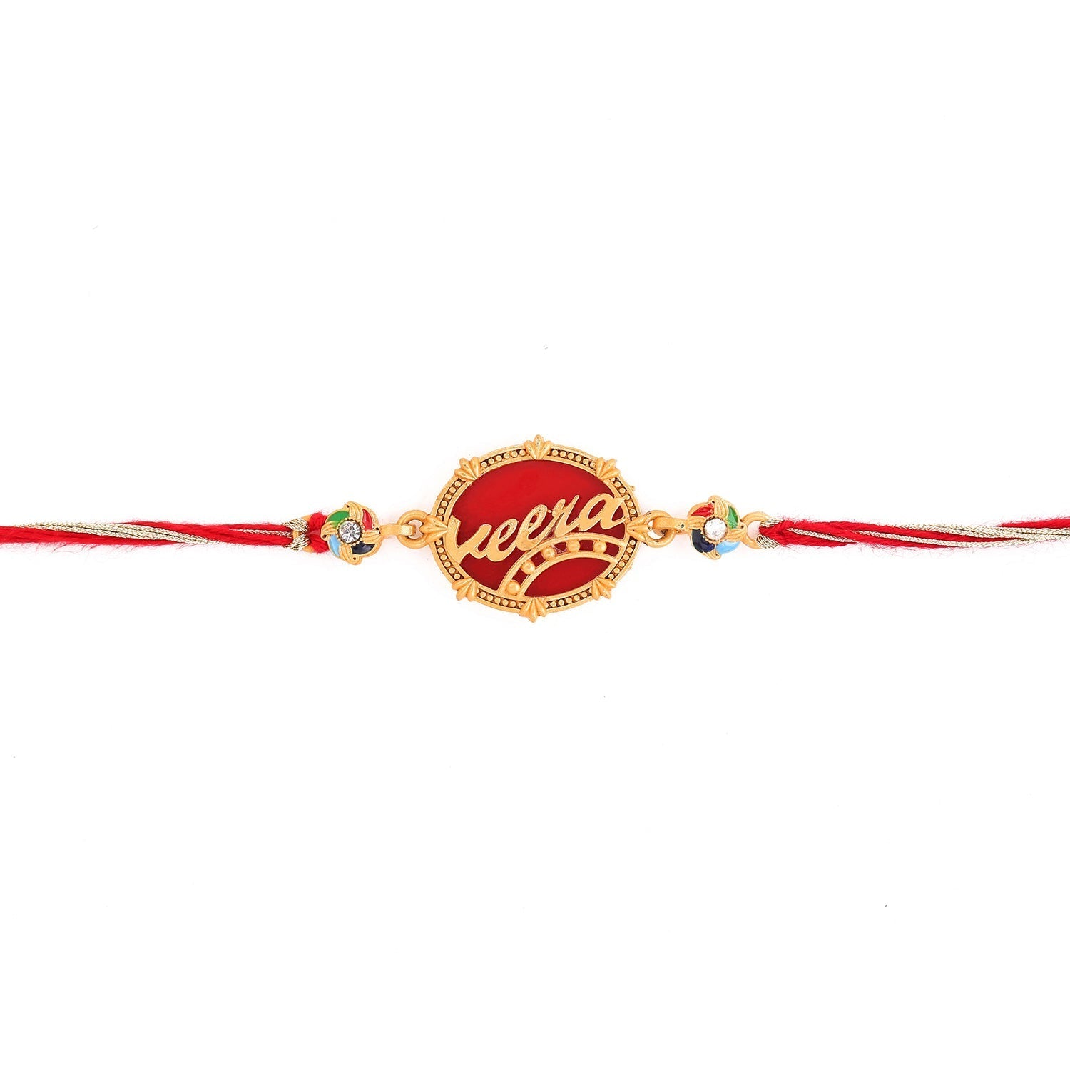 trueBrowns X Voylla Designer Veera Enameled Rakhi With Roli Chaawal Pack