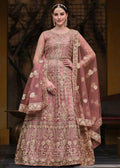 Light Purple Pure Butterfly Net Wedding Wear Anarkali Suit - Emponline