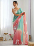 PR Fashion Rama_Peach Gold Crush Embroidery Work Saree