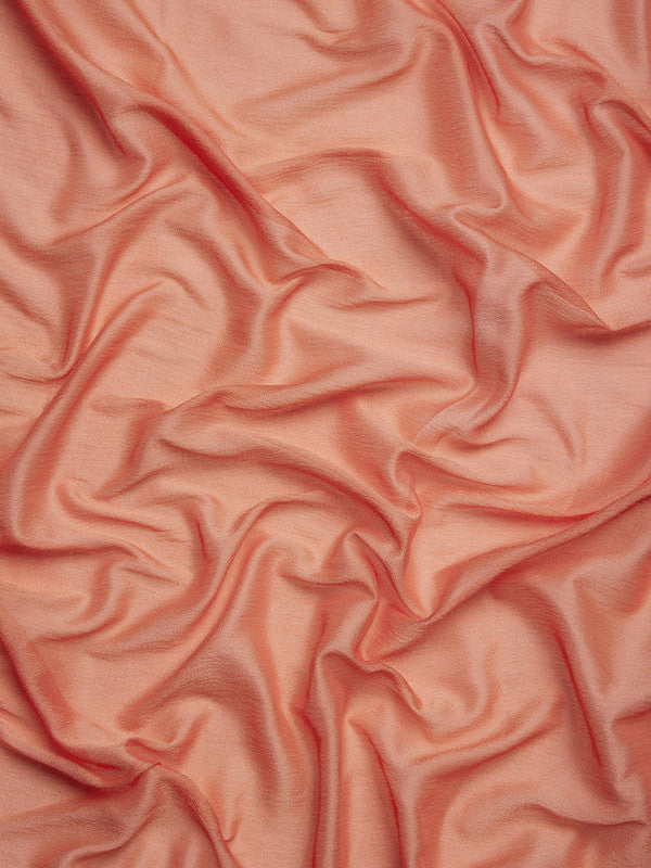 Peach Pure Viscose Chinon Zari Woven Solid Saree with Unstitched Blouse - Hiral Fashion