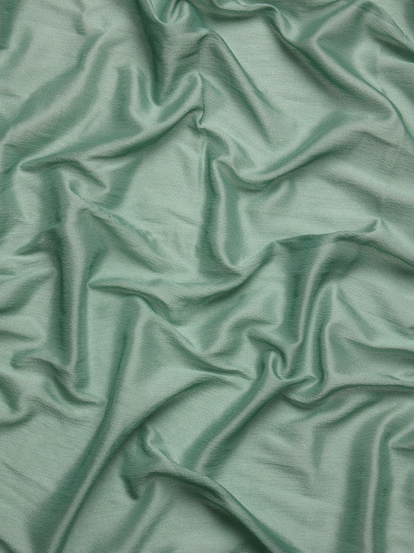 Turquoise Pure Viscose Chinon Zari Woven Solid Saree with Unstitched Blouse - Hiral Fashion