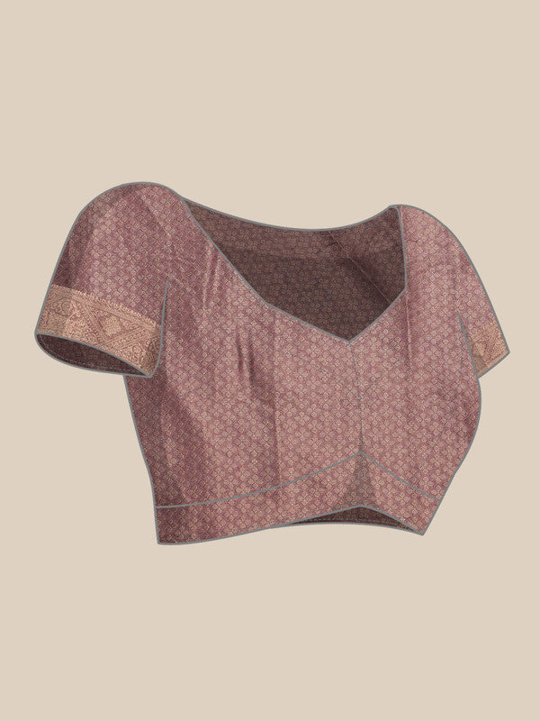 Gray Cotton Digital Print Floral Saree with Unstitched Blouse - Hiral Fashion