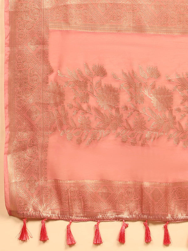 Multicolor Cotton Blend Digital Print Floral Saree with Unstitched Blouse - Hiral Fashion