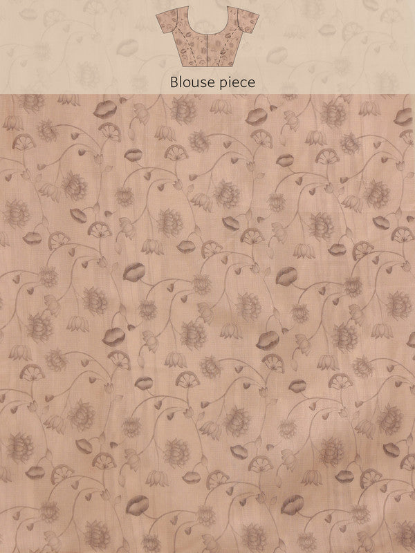 Green Cotton Blend Digital Print Animal Print Saree with Unstitched Blouse - Hiral Fashion