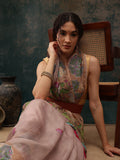 Lavender Cotton Blend Digital Print Animal Print Saree with Unstitched Blouse - Hiral Fashion